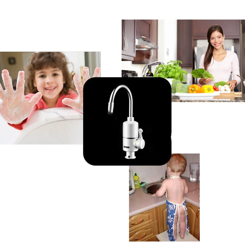 

Electric Kitchen Water Heater Tap Instant Hot Cold Heating Water Faucet Instantaneous Heater Faucet 3000w