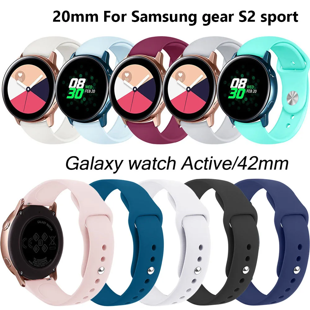 Силиконовый оригинальный спортивный ремешок для Galaxy watch active smart Samsung 42 мм сменный