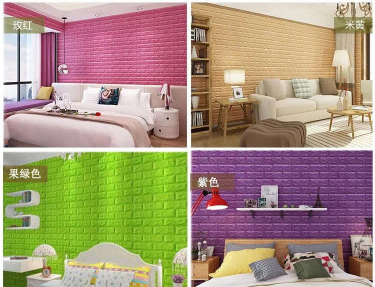 Waterproof 3D Wall Sticker brick stone DIY PE foam panel home room kitchen decor | Дом и сад