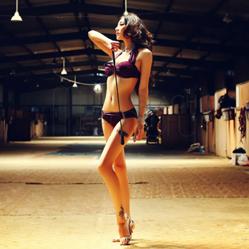 

New Sexy Bikini Set Womens Swimsuit 2021 Brazilian Push Up Low Waist Polyester 2piece Solid Beachwear Swimwear Biquini Female