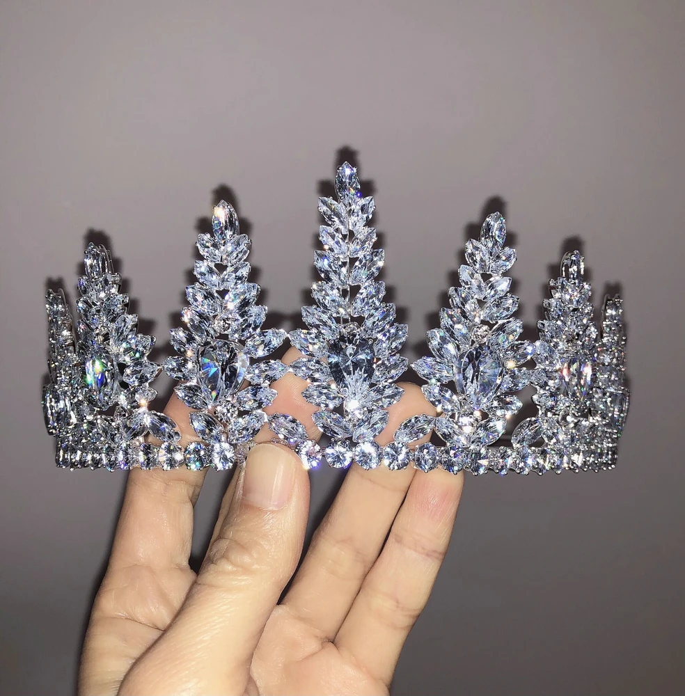 Свадебная тиара корона принцессы из страз бижутерия коронки AAA кубический циркон