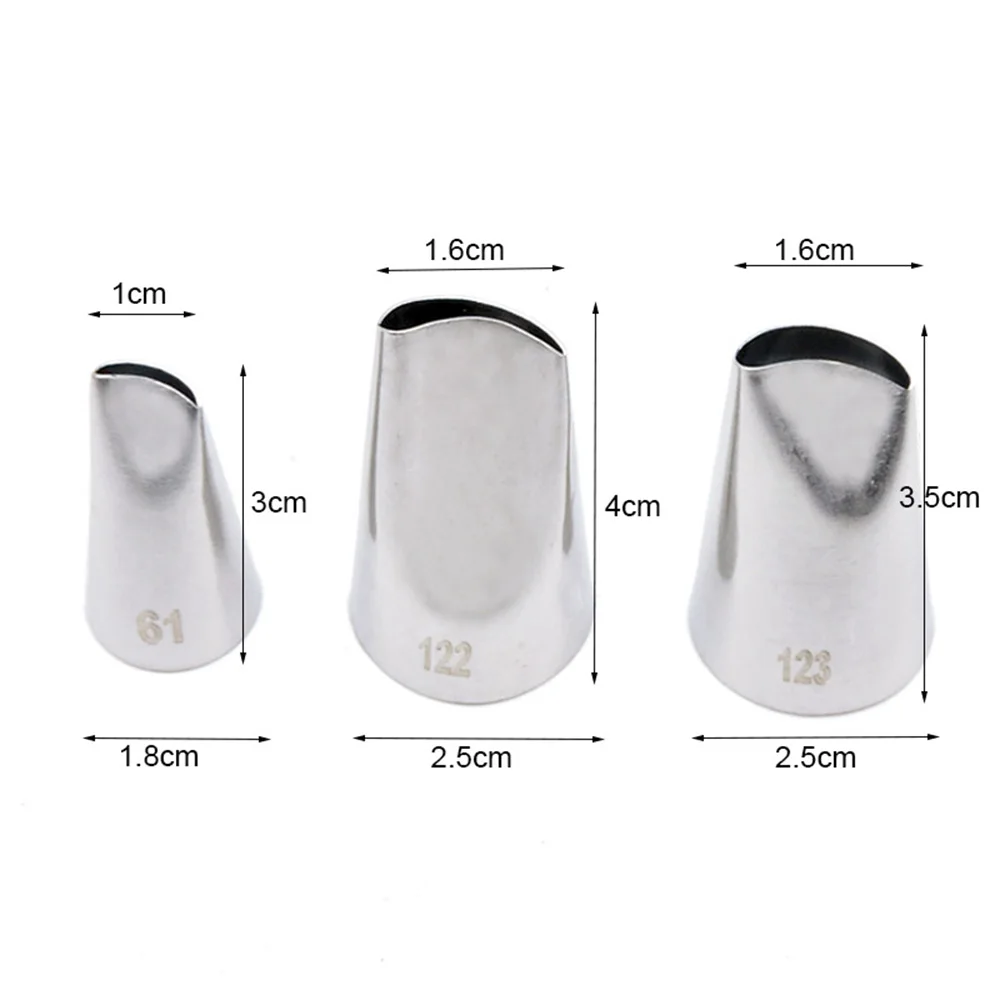 

Pastry Nozzles Paste Cake Korea Flower Bean Cream Stainless Steel Petal 3pcs/set Rose
