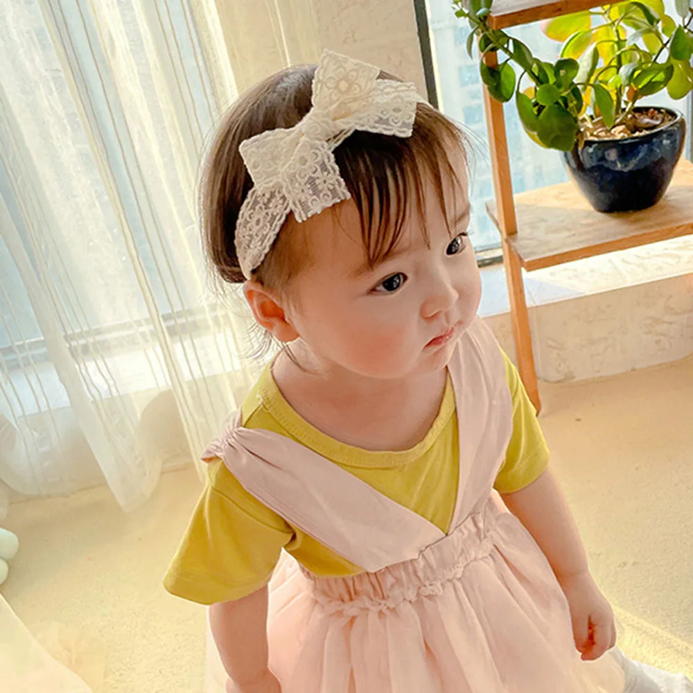 Diadema de princesa de encaje blanco para ni&ntilde;a, pinzas para el pelo para beb&eacute;, tocado con lazo, accesorios para la cabeza, 1 ud.-4