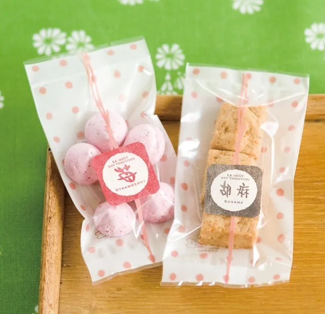 Белые и розовые пакеты для печенья в горошек/подарочные подарочная упаковка