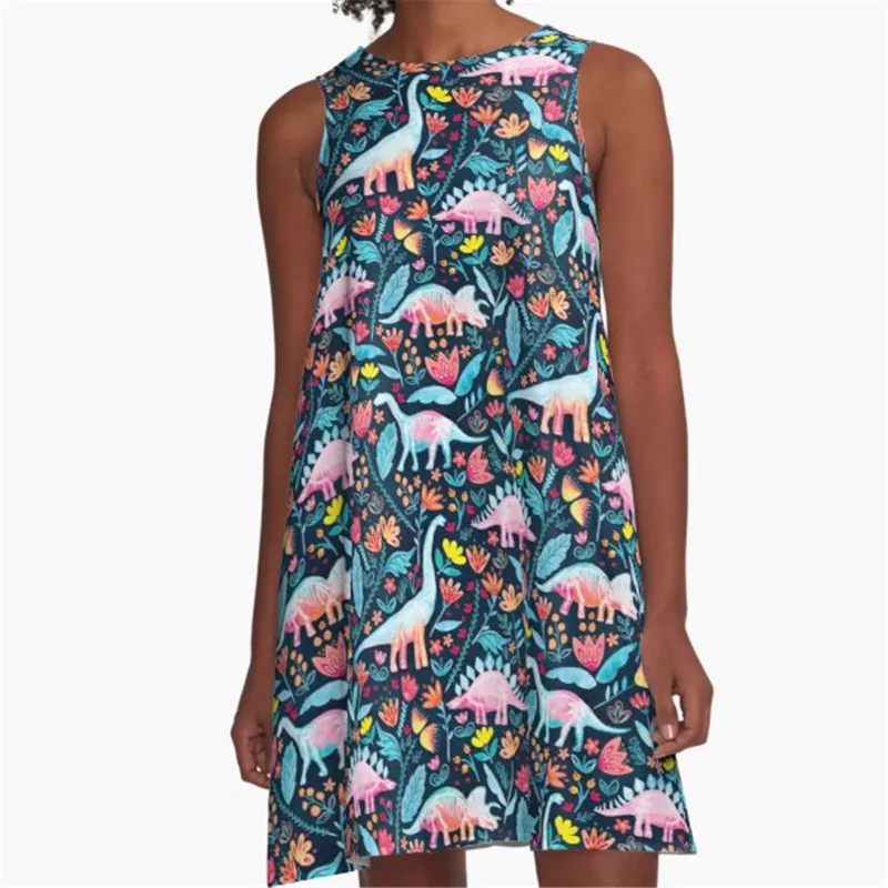 

Fashion Women summer dresses Donuts pink Printed A-Line Boho Dress for women harajuku Sexy ladies mini short beach dress