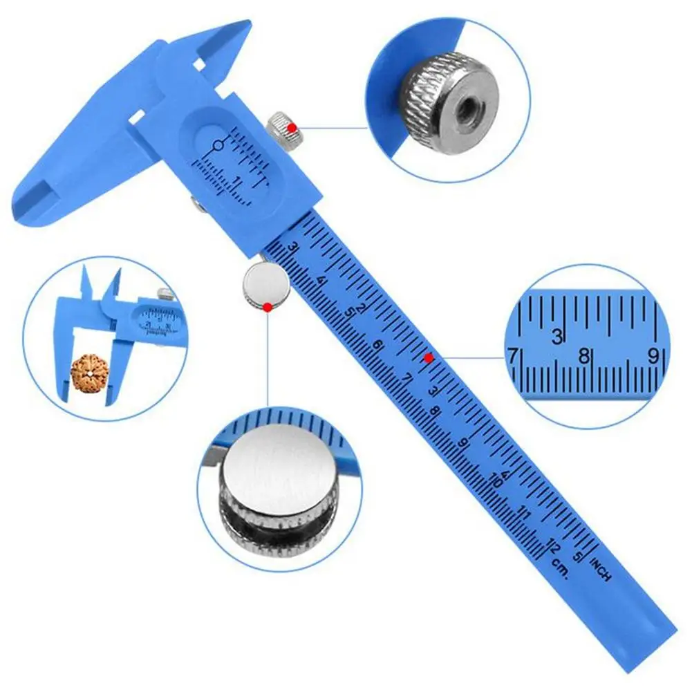 0-120 мм штангенциркуль портативный пластиковый двойной линейка измерительные