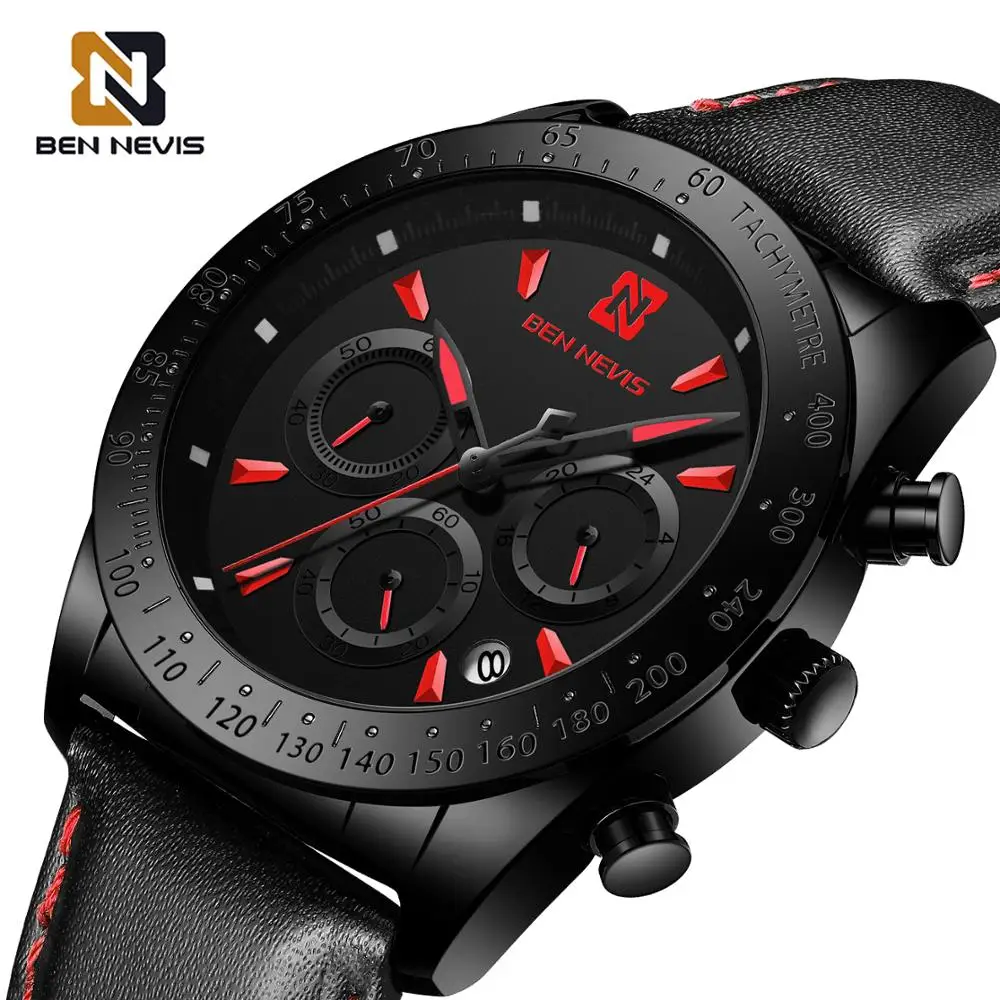 Бен Невис часы для Для мужчин кварцевые Черный что стрелки маленького циферблата