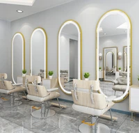 barber shop mirror salon mirror salon special led light net red wall mounted simple european haircut mirror