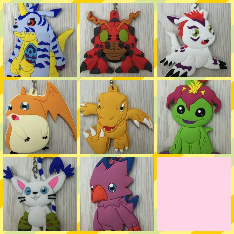 Новый двухсторонний кулон с рисунком 6-8 см ПВХ Piyomon Patamon Tailmon Gabumon Agumon популярный