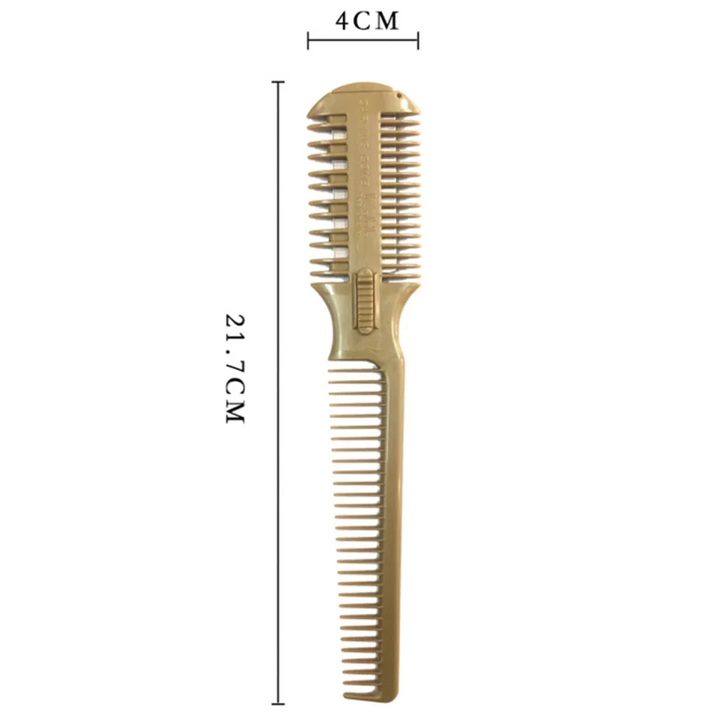 

2pcs Haircut Comb Dual Side Cutting Scissors Hair Cutter Comb Hair Trimming Tools for Home Salon (Golden + Silver)
