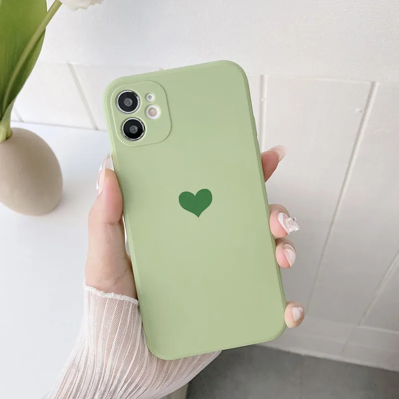colorful love heart phone case for iphone 11 12 13 pro max 13 mini x xr xs max 7 8 plus candy color soft tpu silicone back cover free global shipping