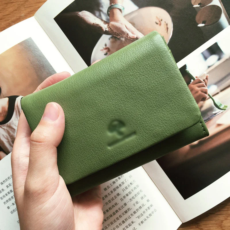 Кожаный кошелек женская маленькая сумка для карт карманный зажим визитница из