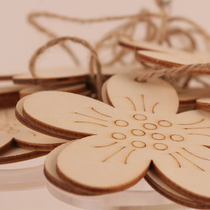 

10pcs Happy Easter Rabbit Egg chick Wooden Crafts Pendants Easter Decorations for Home Hanging Ornaments with Rope Easter gifts