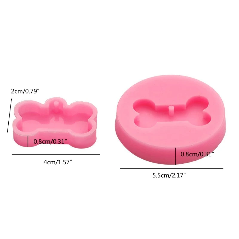 

2Pcs Silicone Mini Bone Pendant Resin Mold DIY Dog Tag Dog Bone Shaped Keychain Resin Casting Mold Resin Crafting Tools