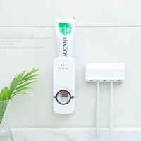 bathroom accessories set toothbrush holder automatic toothpaste dispenser holder toothbrush wall mount rack bathroom tools set
