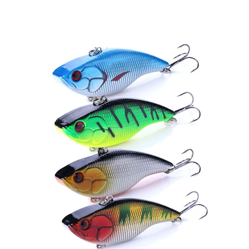 

4Pcs Winter Sea Sinking Vibration Hard Fishing Lure 7.5cm 14.6g VIB Bait 6 Colors Diving Jig Wobbler Crankbait