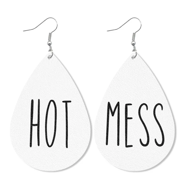 Женские леопардовые серьги капли Cpop из искусственной кожи в форме сердца для