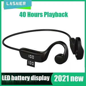 new bluetooth headphone wireless bone conduction headset with led display headphones for android sony xiaomi huawei earphone free global shipping
