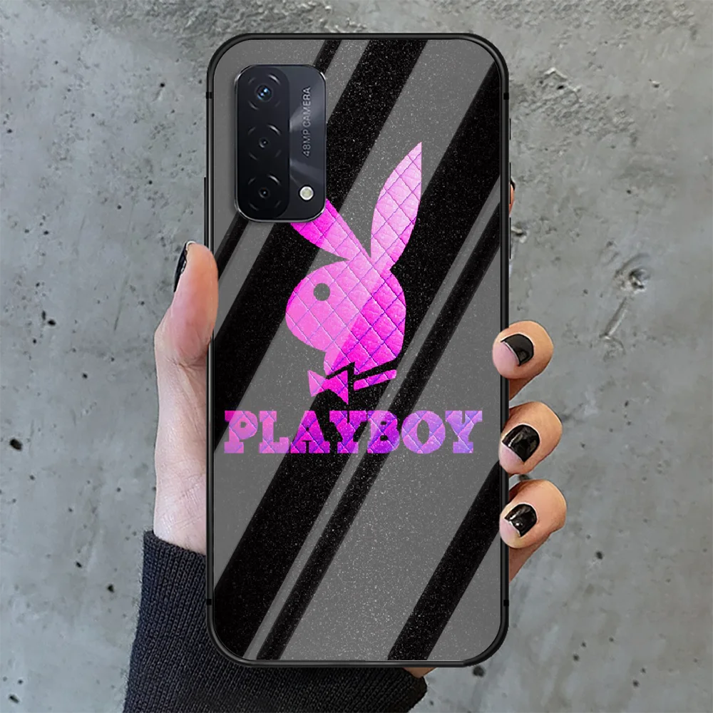 

Rabbit Playboy Brand Phone Tempered Glass Case Cover For oppo realme find a x c xt gt 2 53 3 6 7 50 11 i Pro 4g 5g Hoesjes