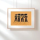 Мексиканская иллюстрация мариачи Художественная печать Картина на холсте мариакис музыкальный постер декор для домашней комнаты Мексиканская Настенная картина украшение
