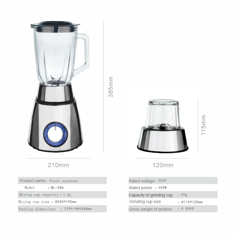

Milk Tea Shop Cooking Machine Glass Double Cup Original Juicer Meat Grinder Large Capacity Home Juicer