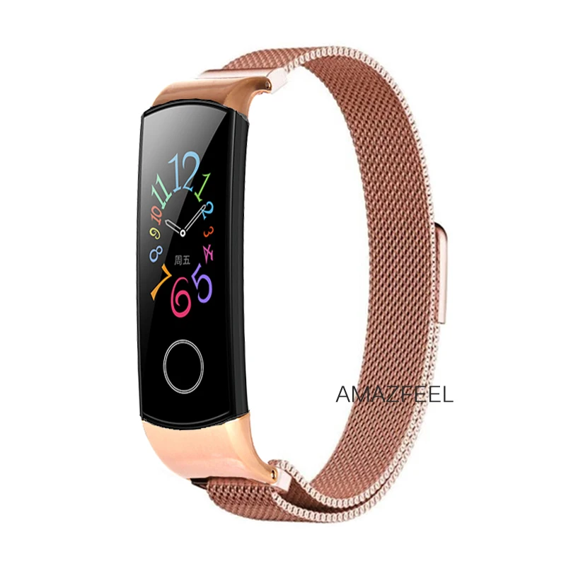 Браслет для Honor Band 4 ремешок для Honor Band 5 металлический Миланский ремешок для huawei Honor Band 4 5 браслет магнитный стальной ремешок