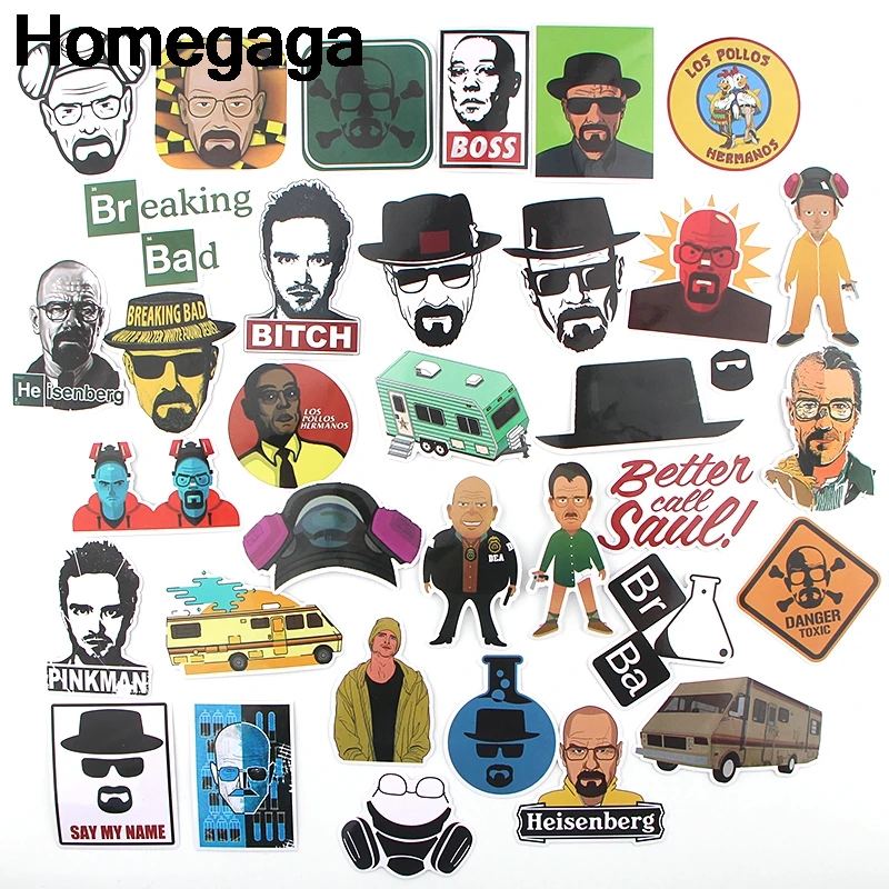 Homegaga 34 шт. разбивая Bad 90s искусство картина из 5 частей стены ноутбук телефон багаж Скрапбукинг альбом наклейки пакеты D2303