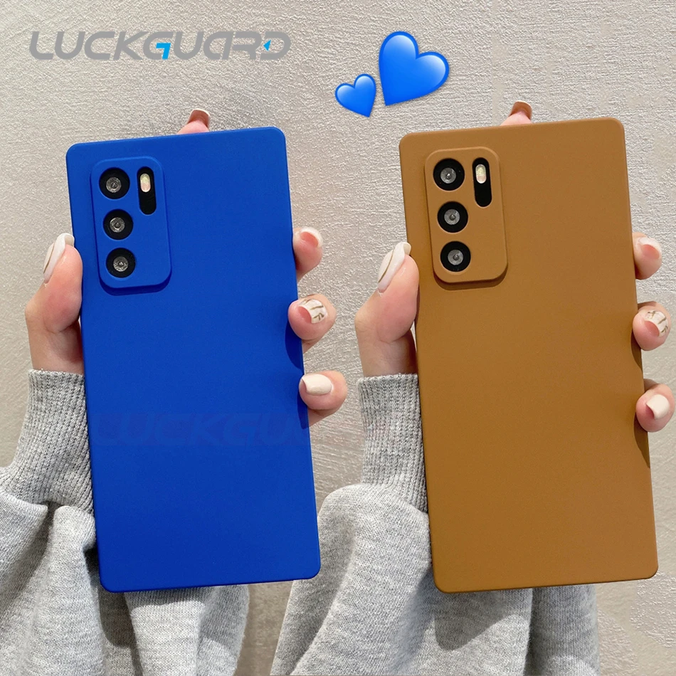 

Матовый силиконовый защитный чехол с прямой рамкой для камеры, чехол для телефона Huawei P30, P40, Mate 30, 40 Pro, Nova 7, SE, 8, квадратная задняя крышка из ТП...