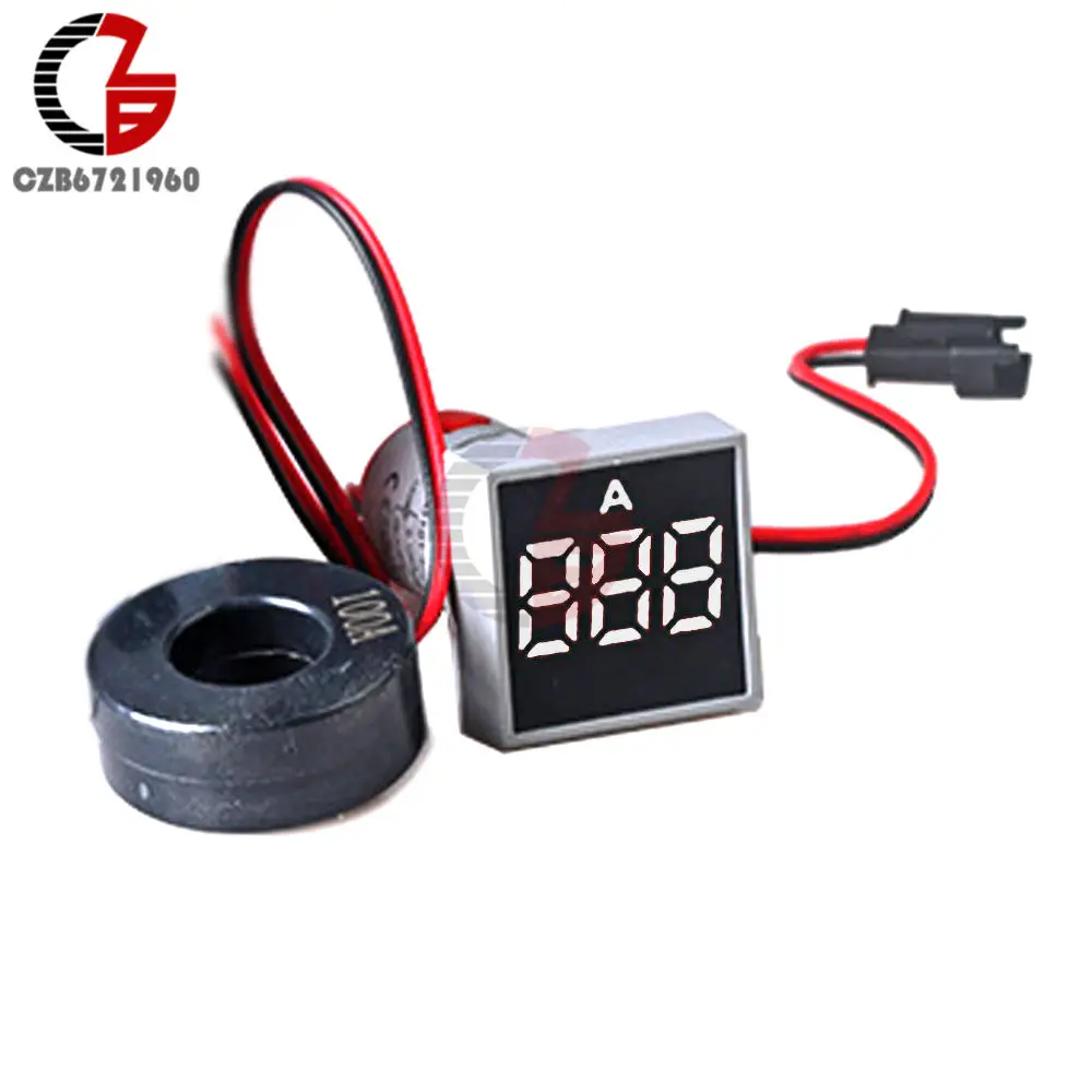 Ammeter White AC 50-500V 0-100A квадратный светодиодный цифровой вольтметр Амперметр 110V 220V Напряжение измеритель тока вольтамметр вольт ампер тестер детектор - Цвет: Ammeter White