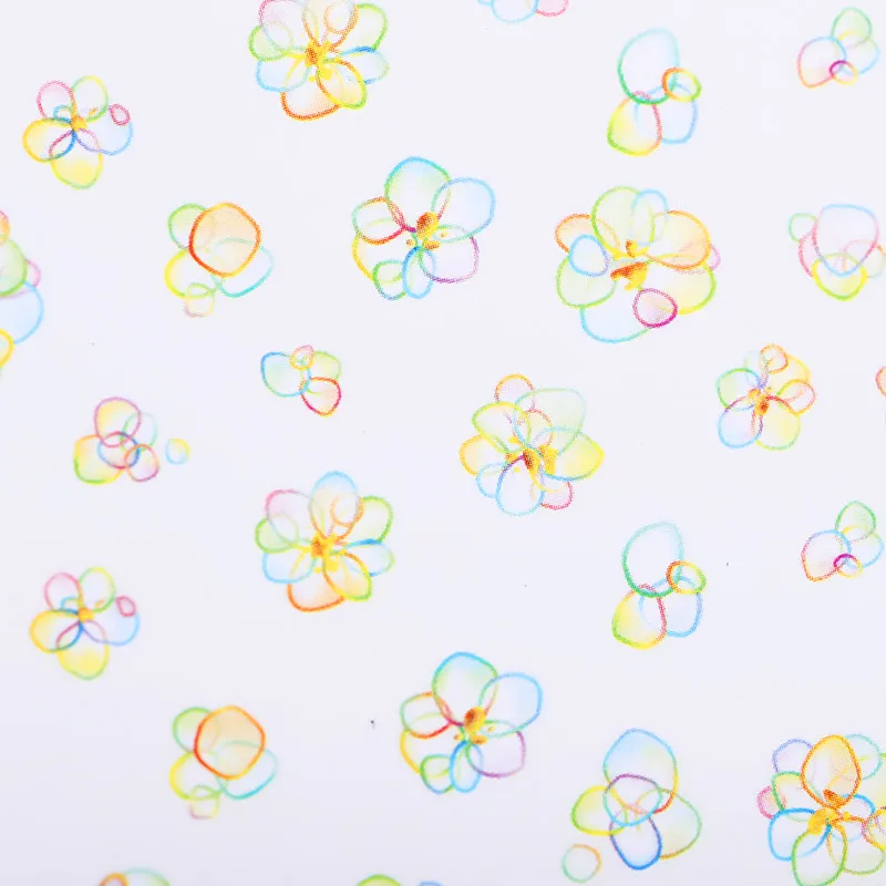 Цветочные смешанные узоры 3D наклейки для ногтей самоклеющиеся клейкий