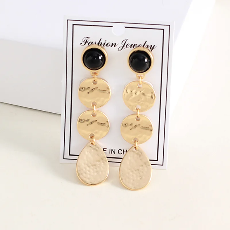 Корейские модные длинные наклонные геометрический Асимметричный Ретро Капельки