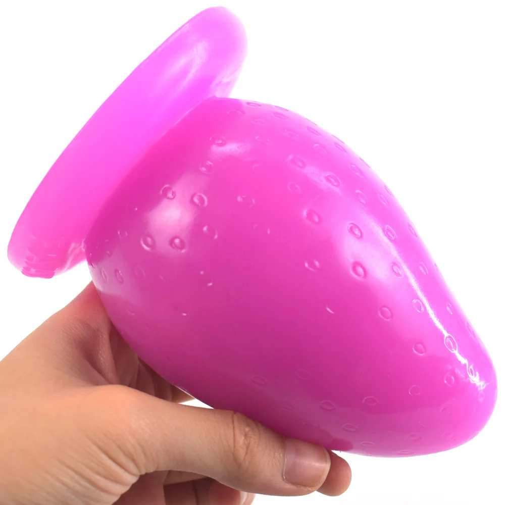 Анальная пробка NNSX в виде клубники треугольной формы постепенно увеличивающаяся