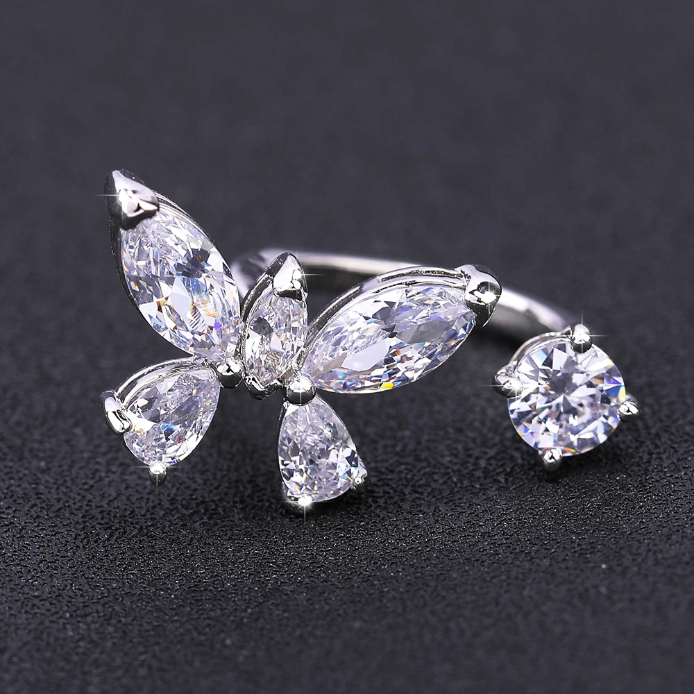 Женское кольцо JUWANG элегантное с бабочкой регулируемое 4 вида стилей креативный