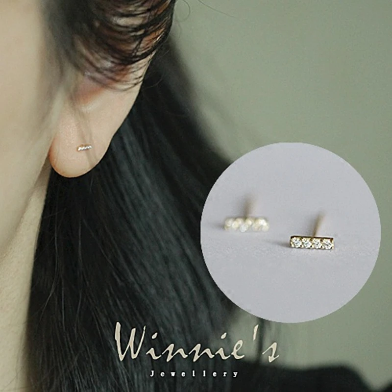 Женские серьги гвоздики из серебра 925 пробы с фианитами|silver stud earrings|sterling silver