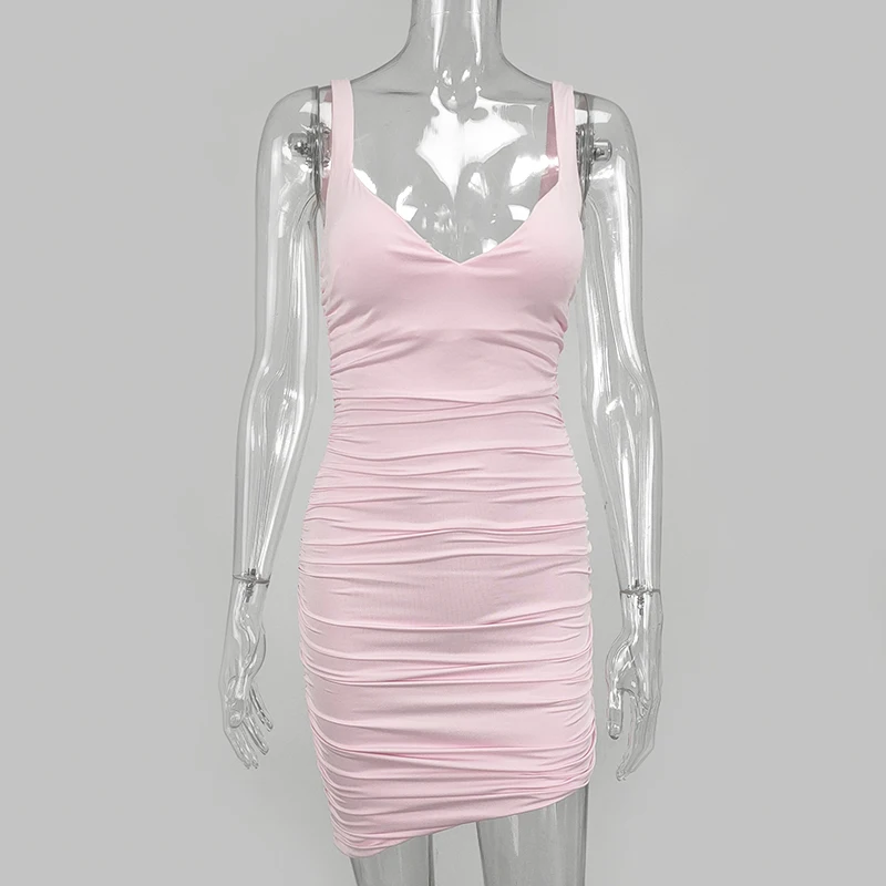 Женское двухслойное платье на бретельках с V образным вырезом|Женские платья| |