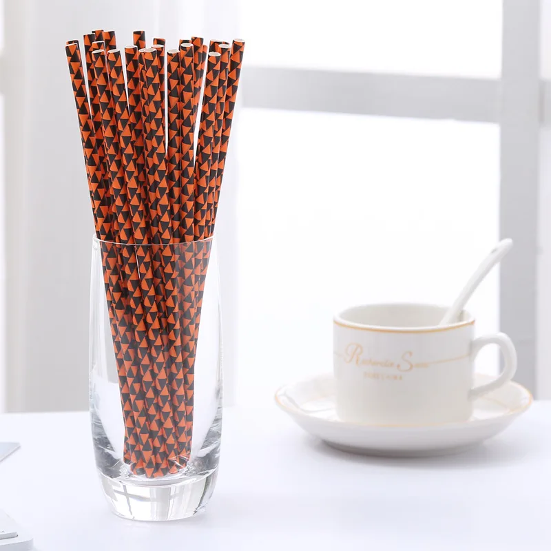 25 шт Хэллоуин бумага соломинки Тыква Призрак Череп Украшение для кухни дома