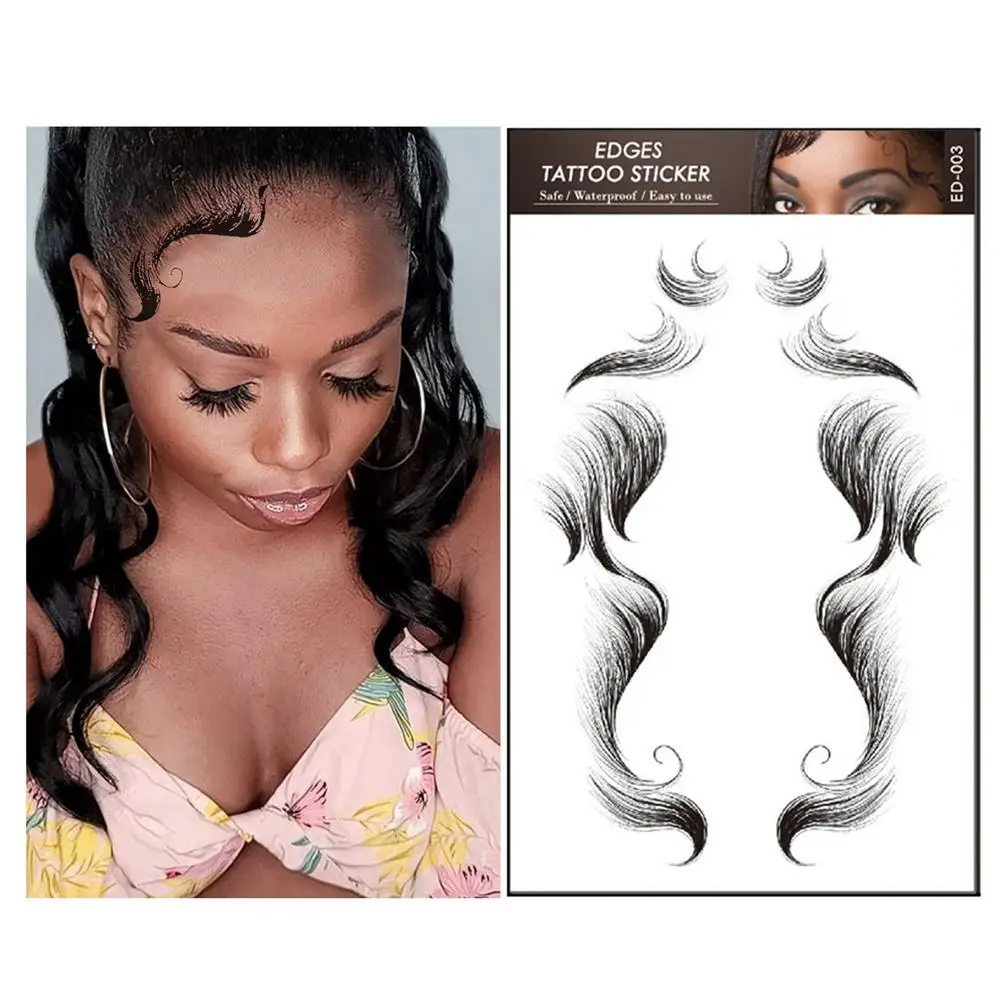 

Hair Edge Tattoo Sticker Temporary Edges Bangs Tattoo Stickers Waterproof Easy To Use Create A Beautiful Visual Effect