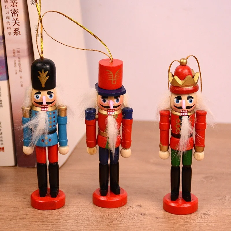 Handpainted 6-12cm Wooden Nutcracker King Soldier Figures Figurine Home Ornaments Kids Christmas Gift |