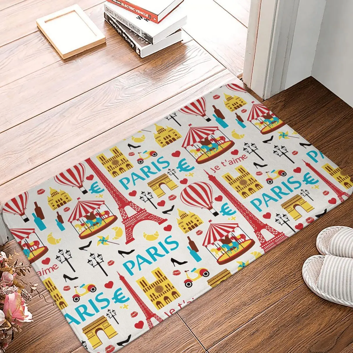 

Придверный коврик с изображением Эйфелевой башни, прямоугольный мягкий ковер для ванной, кухни, дома, прихожей, Парижа, пылезащитный наполь...