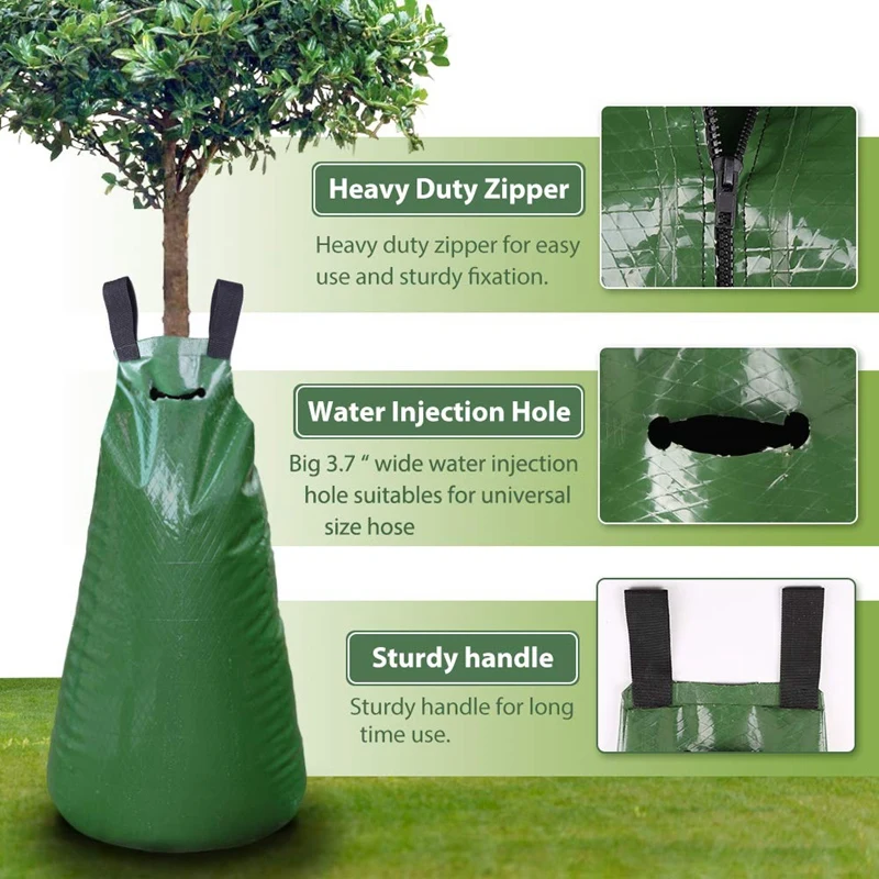 Мешок для полива деревьев 2 упаковки 20 галлонов регулируемый мешок медленного