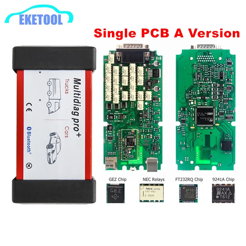 A + Одиночная печатная плата Multidiag Pro Bluetooth V2016.00 Бесплатная генерация ключей