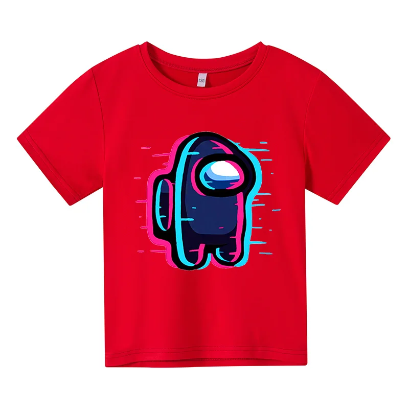 

Hot among Us Childrenâ€™s T-shirts Short-sleeved Printed T-shirts for Boys and Girls Summer 2021 Childrenâ€™s 0-neck Cotton T-shirts
