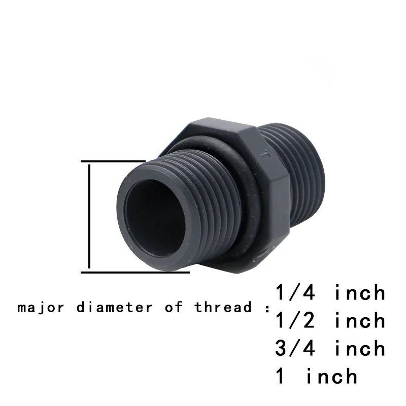 

BSP Male Connection Hex PVC Pipe Fitting Adapter Coupler Reducer Water Connector For Garden Irrigation System 1 Pcs