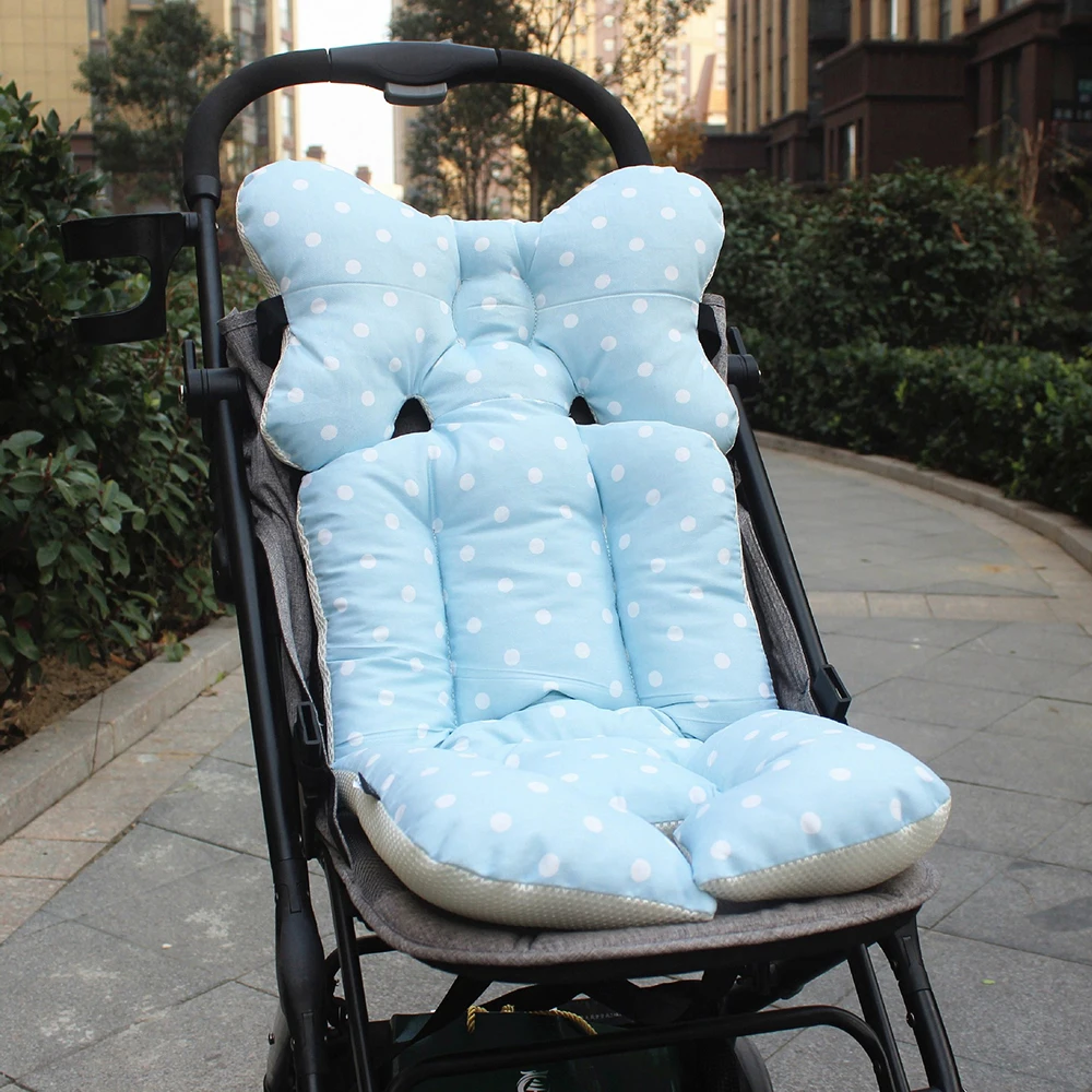 Sky Blue 33x80cm Детская утепленная подушка на колесиках Подушка с принтом подушка для детской коляски сиденье мягкая детская коляска теплая подушка Подушка Матрас Подушка - Цвет: Sky Blue 33x80cm
