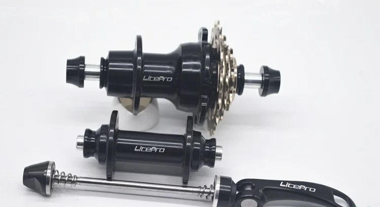 Черный LITEPRO 14-16 дюймов складной велосипед Hubset передний задний V тормозной комплект ступицы 74 мм/85 мм 20 ч 3 скорости Freewheel Freehub черный/серебристый/красный - Цвет: Черный