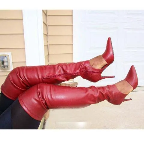 

Solid color sheep grain pointed hollow fashion high heel walk Show Night Club long boots sexy boots