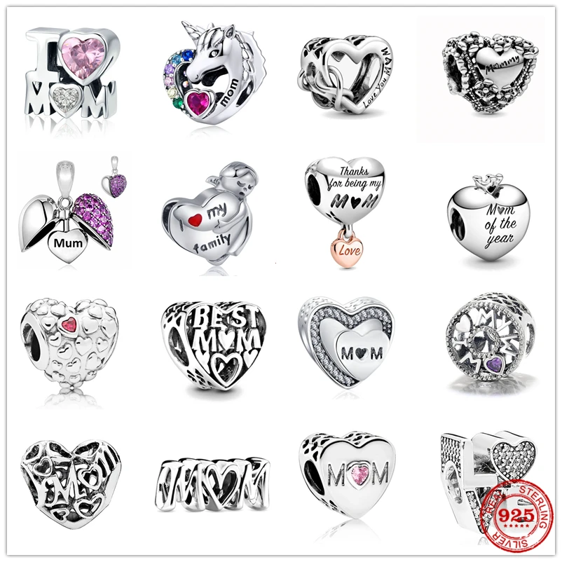 Neastamor Люблю Тебя мама шарма сердца бусины подходят к оригиналу Pandora браслет