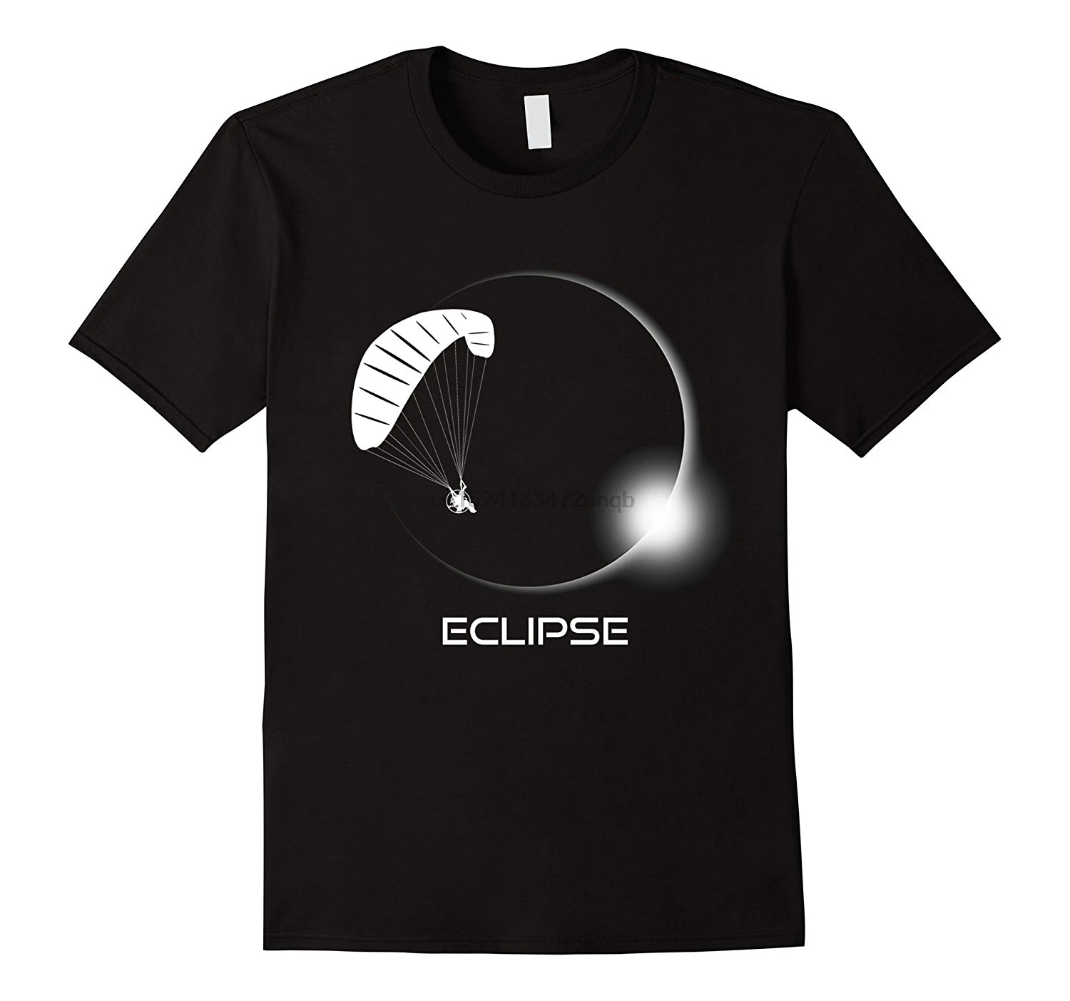 Крутая забавная футболка для парапланеризма летающая сквозь солнечное затмение