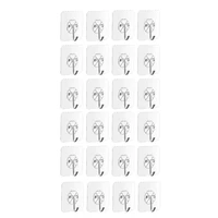 24pcslot multi purpose sucker hook self adhesive strong transparent suction cup sucker wall hooks hanger kitchen bathroom