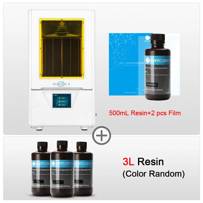 PhotonS add 3L ANYCUBIC Фотон S 3d принтер смолы Sla 3d принтера Diy Kit 2K Экран UV светильник Настольный UV принтер impressora 3d impressora 3D - Цвет: PhotonS add 3L